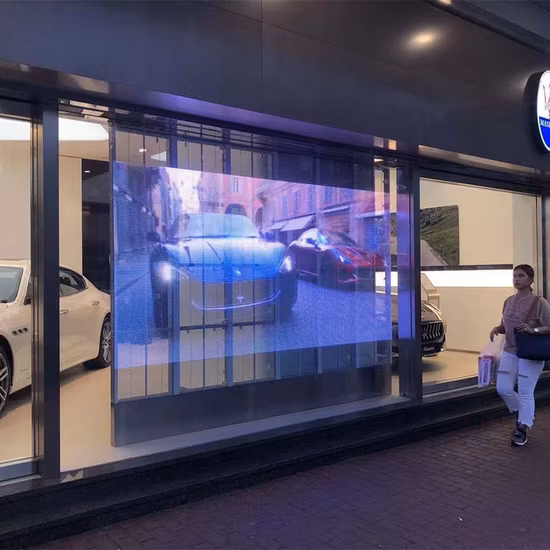 Transparenter Bildschirm, 3D-Bühne, intelligente vollfarbige interaktive LED-Glas-Displaywand